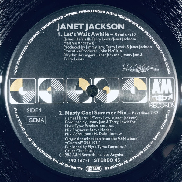 Janet Jackson - Let's Wait Awhile | A&M Records (392 167-1) - 4