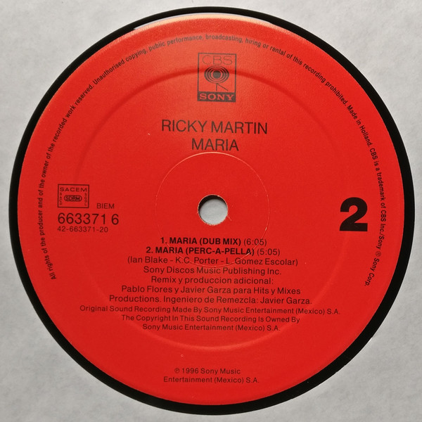 Ricky Martin - Maria | CBS/Sony (663371 6) - 4