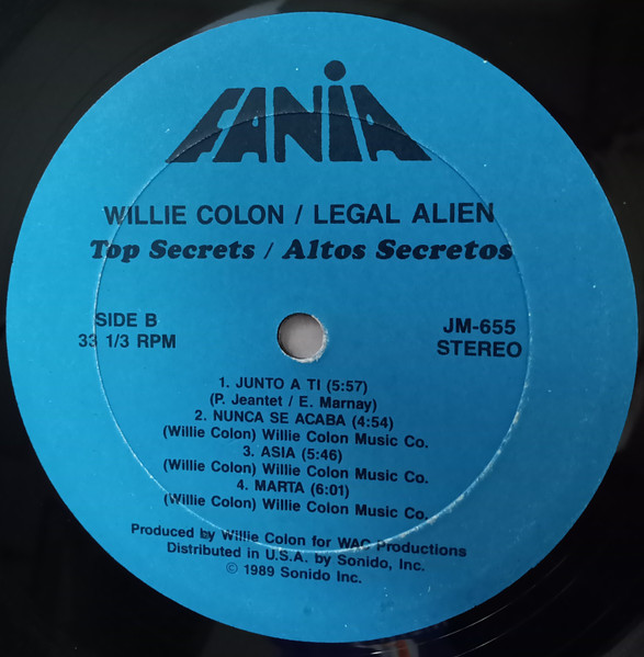 Willie Colón / Legal Alien - Top Secrets / Altos Secretos | Fania Records (JM-655) - 3 Willie Colón / Legal Alien - Top Secrets / Altos Secretos | Fania Records (JM-655) - 3