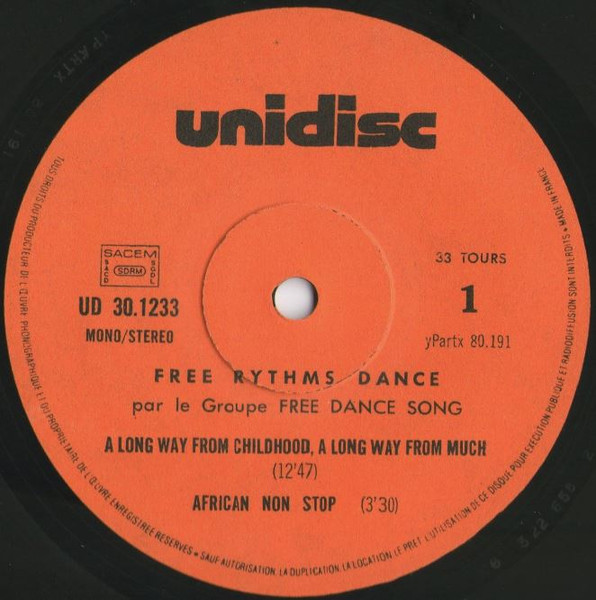 Free Dance Song - Free Rythms Dance [Vinyl] | Unidisc (UD 30 1233) - 2