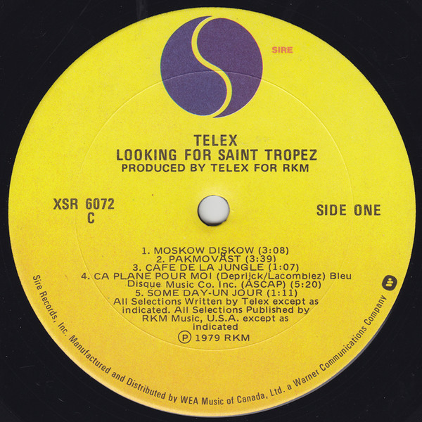 Telex - Looking For Saint Tropez | Sire (XSR 6072) - 3