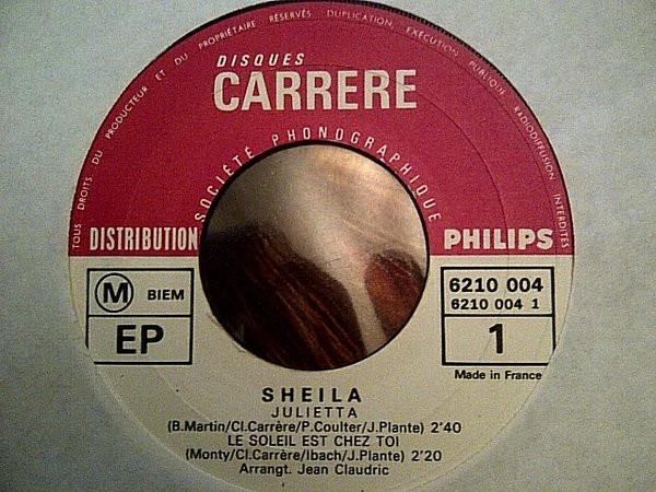 Sheila - Julietta / Na-na-na | Disques Carrere (6210.004) - 3