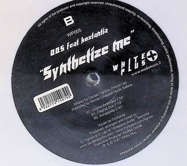 D.O.S. Feat. Kostantia - Synthetize Me | White Plus (WP005) - main D.O.S. Feat. Kostantia - Synthetize Me | White Plus (WP005) - main