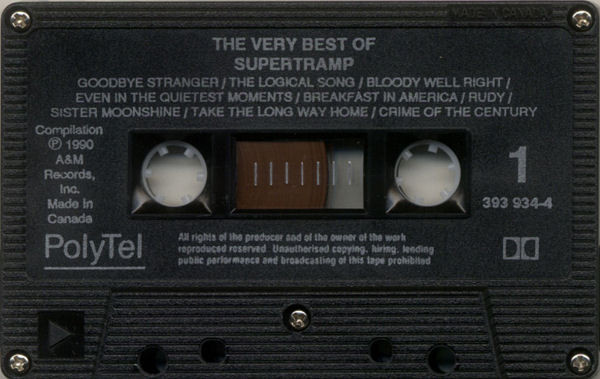 Supertramp - The Very Best Of Supertramp [Cassette] | PolyTel (393 934-4) - 3