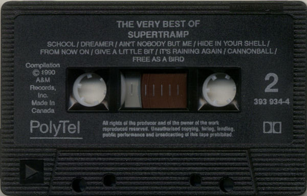 Supertramp - The Very Best Of Supertramp [Cassette] | PolyTel (393 934-4) - 4