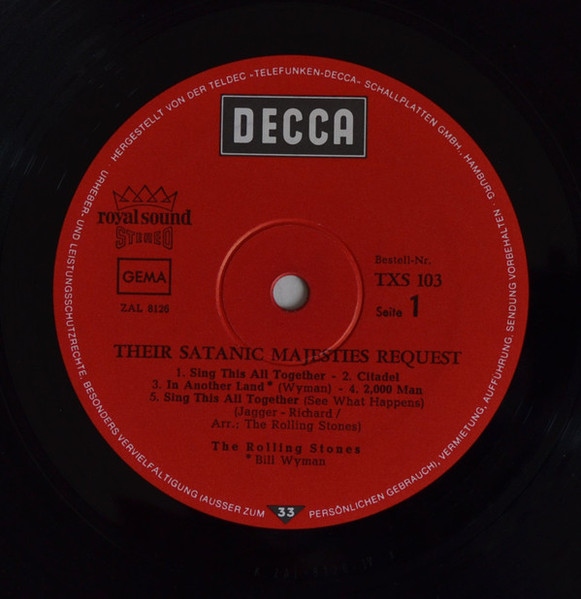 The Rolling Stones - Their Satanic Majesties Request | Decca (TXL 103) - 3 The Rolling Stones - Their Satanic Majesties Request | Decca (TXL 103) - 3