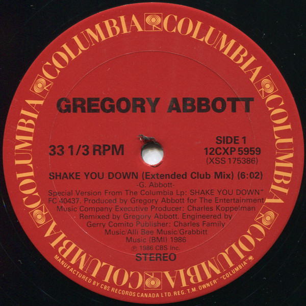 Gregory Abbott - Shake You Down (12") [Vinyl] | Columbia (12CXP 5959) - 2