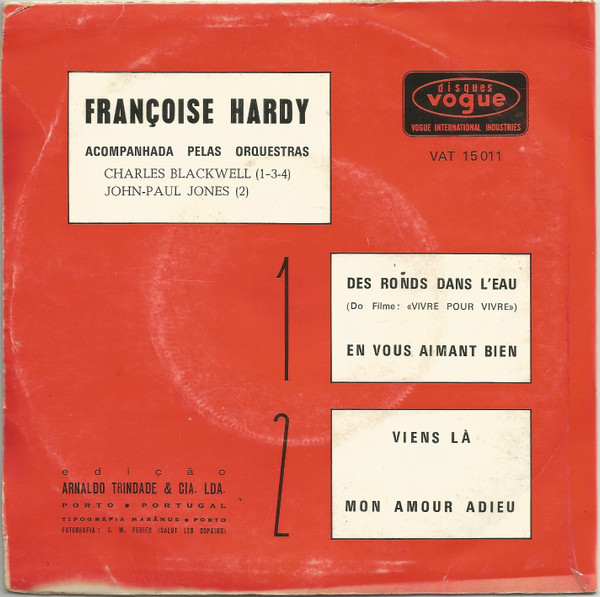 Françoise Hardy - Des Ronds Dans L'Eau | Disques Vogue (VAT 15011) - 2