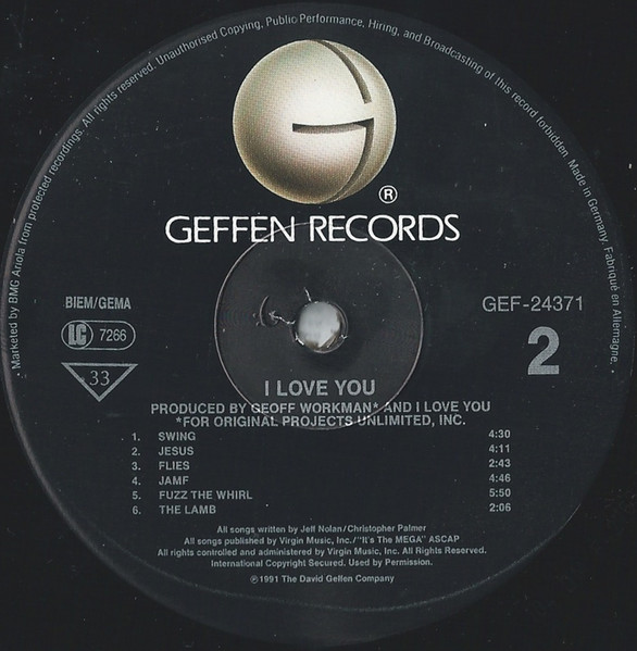 I Love You - I Love You | Geffen Records (GEF 24371) - 4
