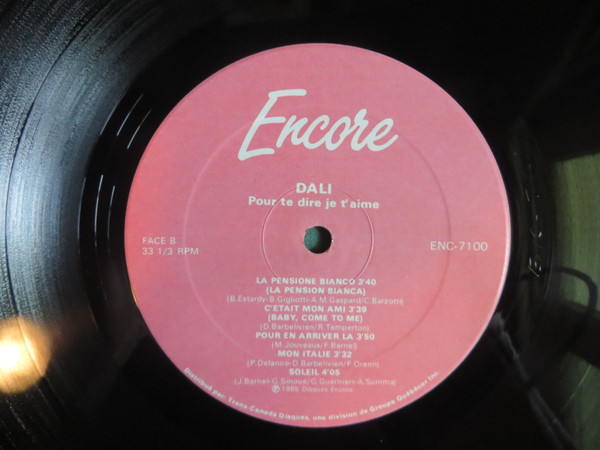 Dalida - Pour Te Dire Je T'aime | Disques Encore (ENC-7100) - 4 Dalida - Pour Te Dire Je T'aime | Disques Encore (ENC-7100) - 4