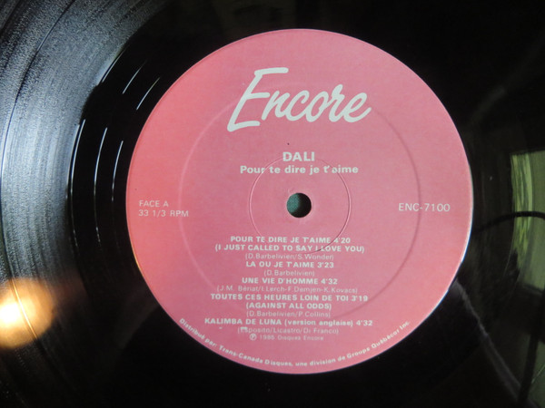 Dalida - Pour Te Dire Je T'aime | Disques Encore (ENC-7100) - 3 Dalida - Pour Te Dire Je T'aime | Disques Encore (ENC-7100) - 3