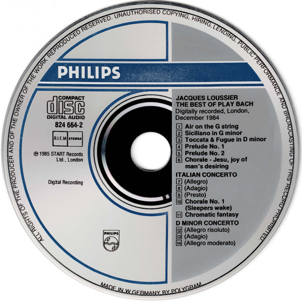 Jacques Loussier - The Best Of Play Bach | Philips (824 664-2) - 3