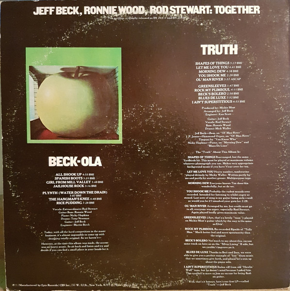 Jeff Beck - Truth/Beck-ola | Epic (BG 33779) - 2