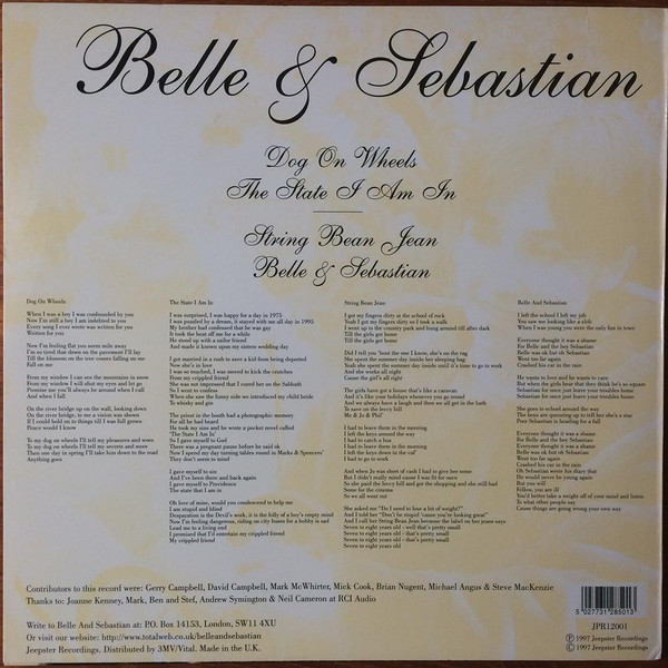 Belle & Sebastian - Dog On Wheels | Jeepster Recordings (JPR12001) - 2 Belle & Sebastian - Dog On Wheels | Jeepster Recordings (JPR12001) - 2