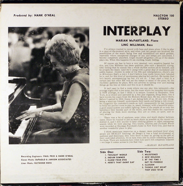 Marian McPartland - Interplay | Halcyon Records (100) - 2 Marian McPartland - Interplay | Halcyon Records (100) - 2