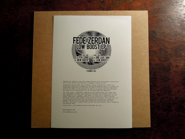 Fede Zerdan - Low Boost EP | Cymawax (CYMAWAX 002) - 2