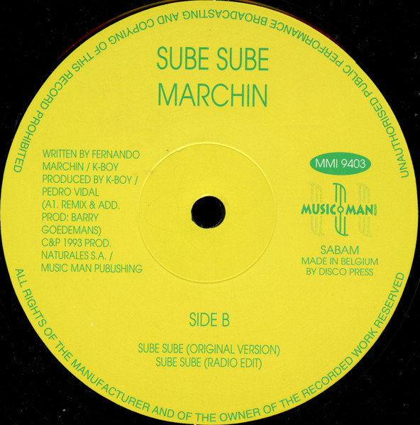 Marchin - Sube Sube | Music Man Records (MMI 9403) - 4