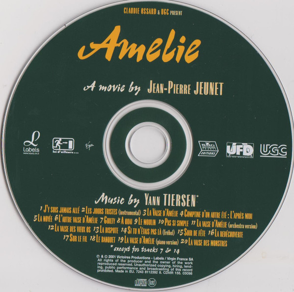 Yann Tiersen - Amelie | Labels (CDVIR 155) - 2
