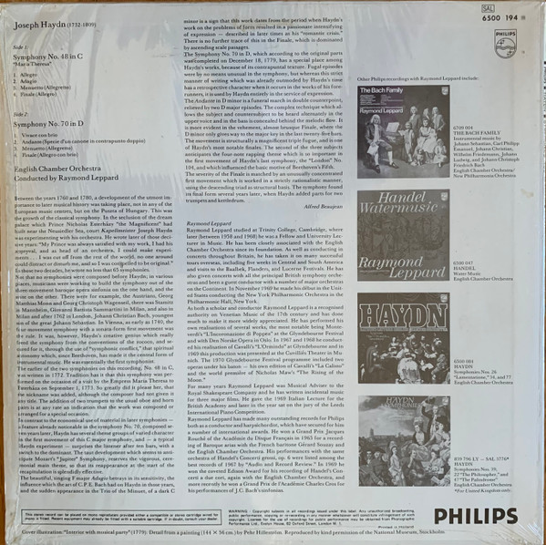 Symphonies No. 48 "Maria Theresa" And No. 70