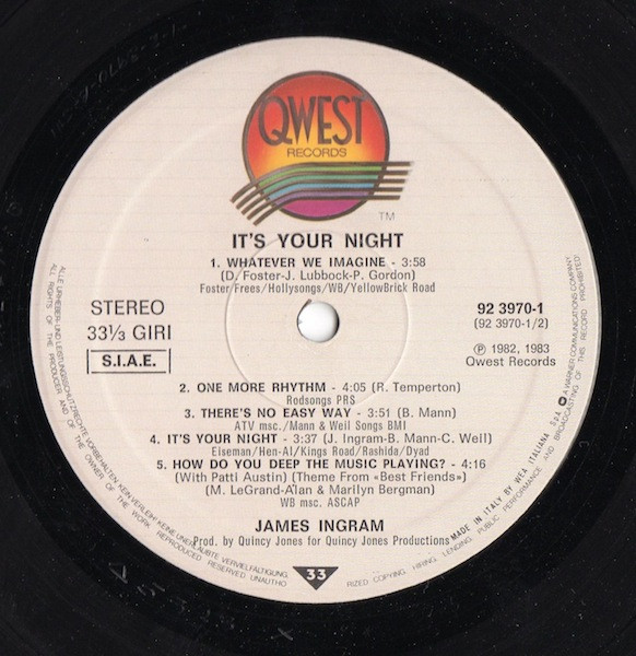 James Ingram - It's Your Night | Qwest Records (92 3970-1) - main James Ingram - It's Your Night | Qwest Records (92 3970-1) - main