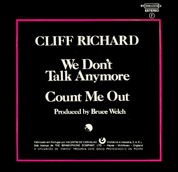 Cliff Richard - We Don't Talk Anymore | EMI (8E 006 07076 F)
