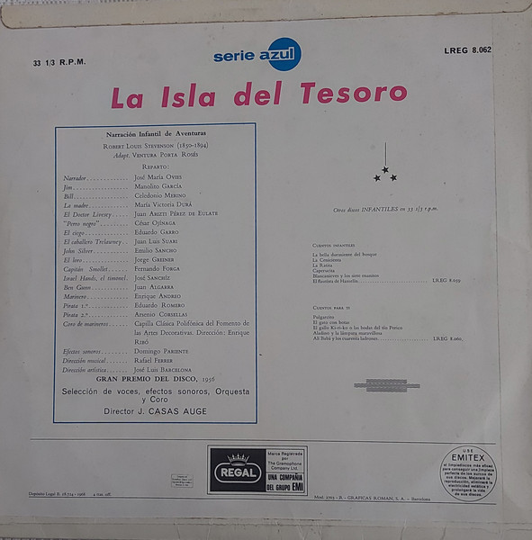 Robert Louis Stevenson - La Isla Del Tesoro | Regal (LREG 8.062) - 2
