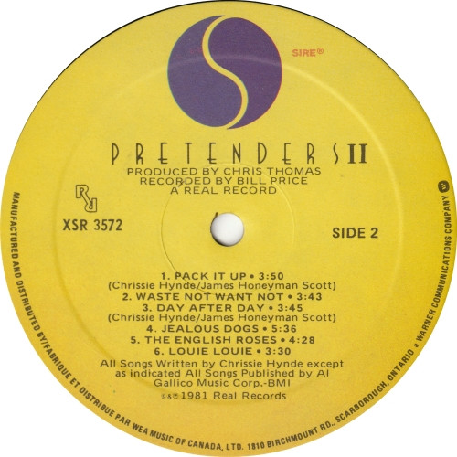 The Pretenders - Pretenders II | Sire (XSR 3572) - 3 The Pretenders - Pretenders II | Sire (XSR 3572) - 3