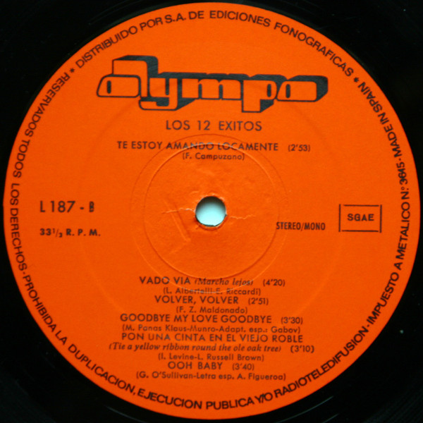 Unknown Artist - Los 12 Éxitos | Olympo (L-187) - 4