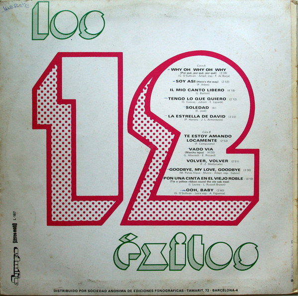 Unknown Artist - Los 12 Éxitos | Olympo (L-187) - 2