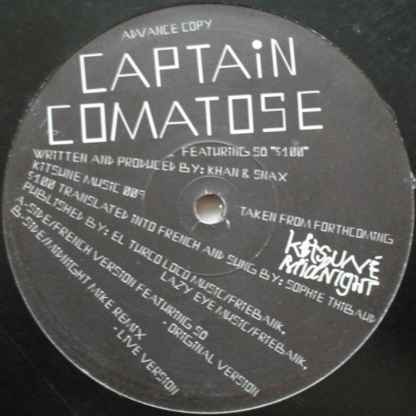 Captain Comatose Featuring Sô - $100 | Kitsuné Music (KITSUNE MUSIC 009) - main