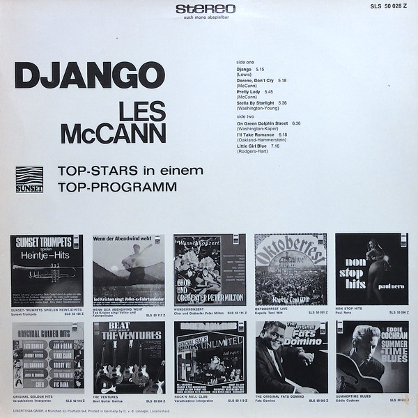 Les McCann - Django | Sunset Records (SLS 50 028 Z) - 2