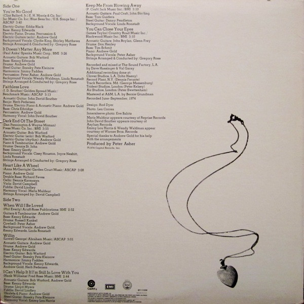 Linda Ronstadt - Heart Like A Wheel | Capitol Records (ST-11358) - 2 Linda Ronstadt - Heart Like A Wheel | Capitol Records (ST-11358) - 2