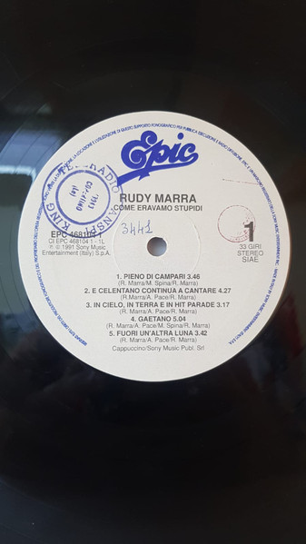 Rudy Marra - Come Eravamo Stupidi | Epic (EPC 468104-1) - 4