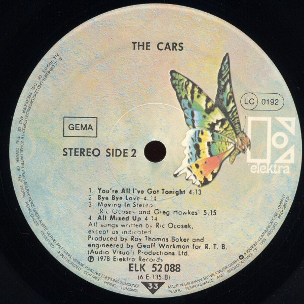 The Cars - The Cars | Elektra (ELK 52 088) - 4