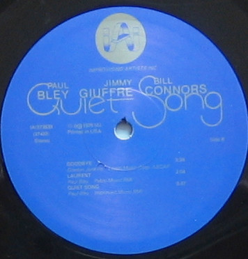Paul Bley / Jimmy Giuffre / Bill Connors - Quiet Song | Improvising Artists Inc. (IAI 373839) - 3 Paul Bley / Jimmy Giuffre / Bill Connors - Quiet Song | Improvising Artists Inc. (IAI 373839) - 3