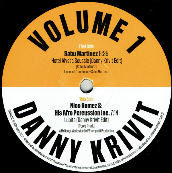 Danny Krivit - Mr Bongo Edits Volume 1 | Mr Bongo (MRB12057)