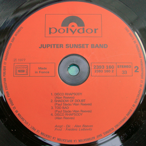 Jupiter Sunset Band - Disco Rhapsody | Polydor (2393 160) - 4