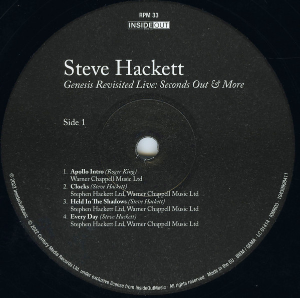 Steve Hackett - Genesis Revisited Live: Seconds Out & More (4LP) [Vinyl] | Inside Out Music (IOM603) - 4
