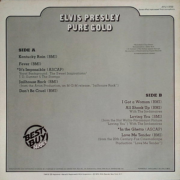 Elvis Presley - Pure Gold [Vinyl] | RCA (AYL1-3732) - 2