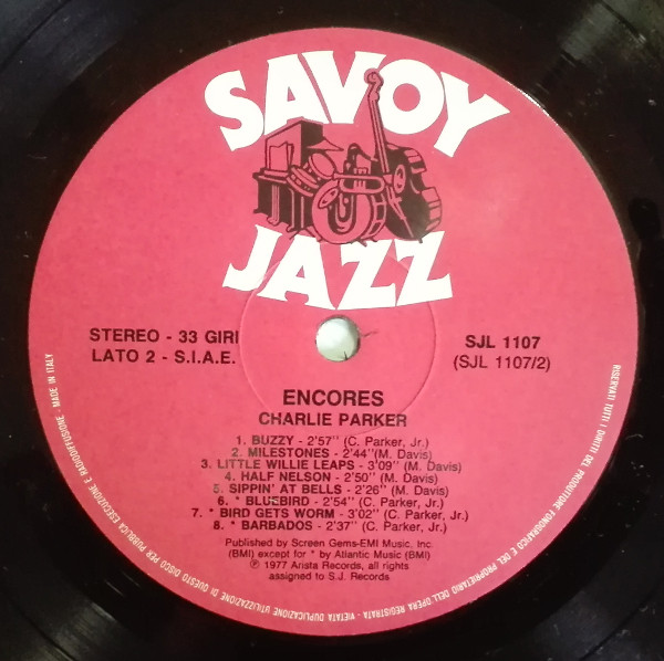 Charlie Parker - Encores | Savoy Records (SJL 1107) - 4 Charlie Parker - Encores | Savoy Records (SJL 1107) - 4