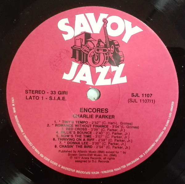 Charlie Parker - Encores | Savoy Records (SJL 1107) - 3 Charlie Parker - Encores | Savoy Records (SJL 1107) - 3