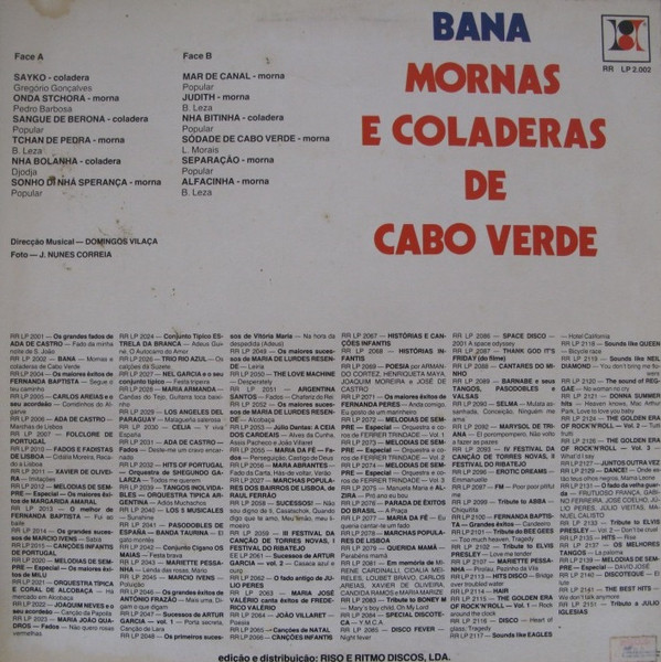 Bana - Bana Canta A Magia De Cabo Verde (Mornas E Coladeras) | RR (RR LP 2.002) - 2