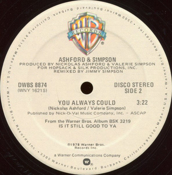 Ashford & Simpson - Found A Cure | Warner Bros. Records (DWBS 8874) - 2