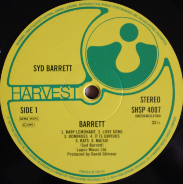 Syd Barrett - Barrett | Harvest (0825646310784)