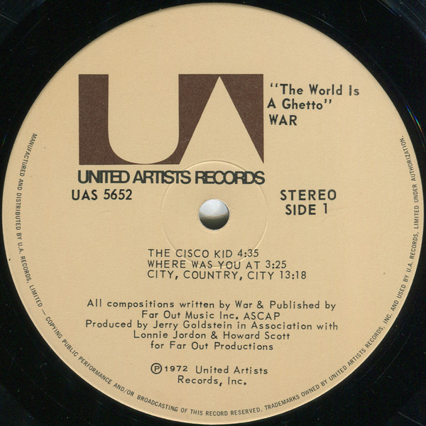 War - The World Is A Ghetto | United Artists Records (UAS-5652) - 3