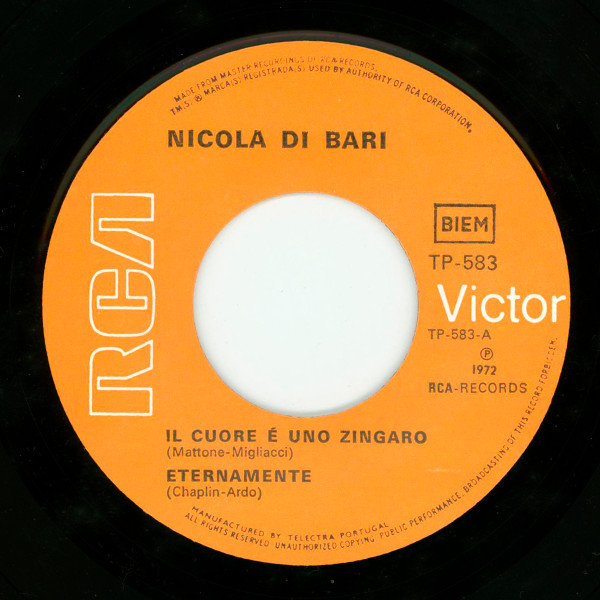 Nicola Di Bari - Il Cuore É Uno Zingaro | RCA Victor (TP-583) - 3