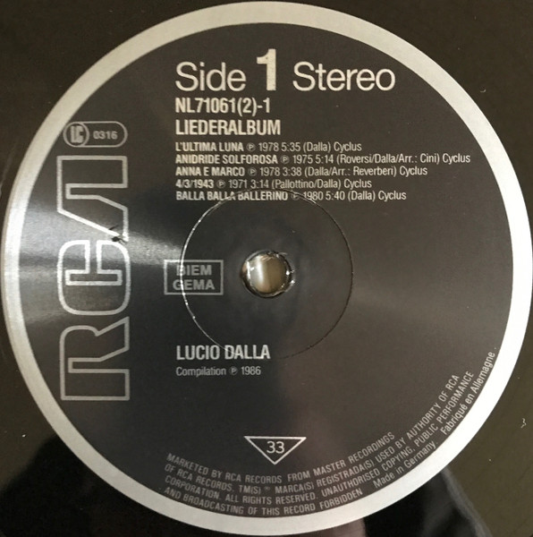 Lucio Dalla - Liederalbum | RCA (NL 71061 (2)) - 4 Lucio Dalla - Liederalbum | RCA (NL 71061 (2)) - 4