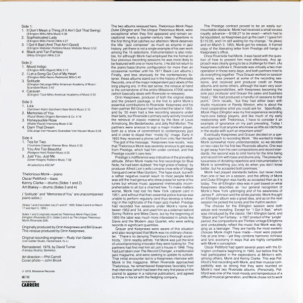 Thelonious Monk - The Riverside Trios | Milestone (68.110) - 2 Thelonious Monk - The Riverside Trios | Milestone (68.110) - 2