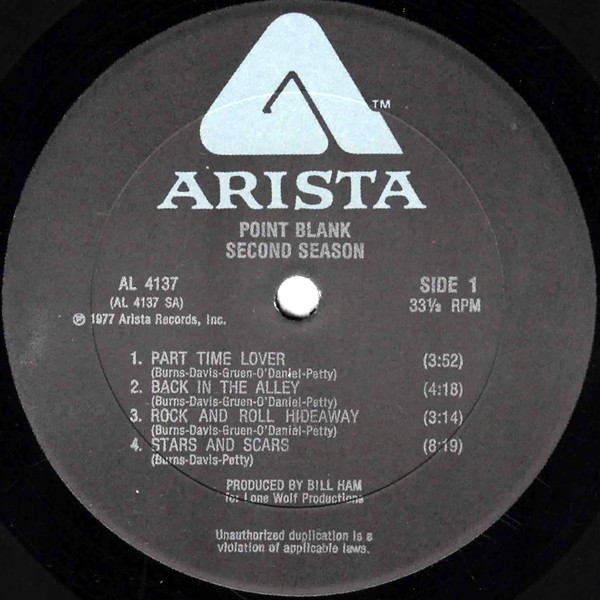 Point Blank - Second Season | Arista (AL 4137) - 3