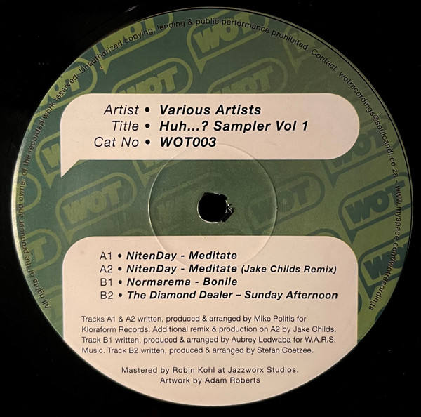Various - Huh...? Sampler Vol 1 | Wot Recordings (WOT003) - main Various - Huh...? Sampler Vol 1 | Wot Recordings (WOT003) - main